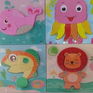 Toddler toy wooden jigsaw puzzles 4 pcs